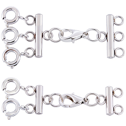 Нержавеющая Сталь Цвет 2 шт. 2 стили 304 удлинитель цепи из нержавеющей стали, с наслоенными застежками, цвет нержавеющей стали, 40 мм, 1 шт / стиль
