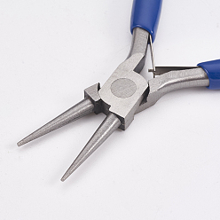 Royal Blue 45# Carbon Steel Round Nose Pliers, Hand Tools, Polishing, Royal Blue, 12x8.2x0.9cm