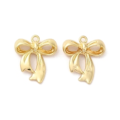 Золотой Стойки обшивки кулон сплава, бантом, золотые, 22.5x19x3.5 мм, отверстие : 1.6 мм