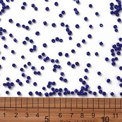Blue Glass Seed Beads, Opaque Colours Seed, Small Craft Beads for DIY Jewelry Making, Round, Blue, 3mm, Hole:1mm, about 10000pcs/pound