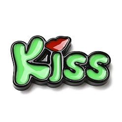 Бледно-Зеленый Непрозрачные кабошоны из смолы, Слово поцелуй, бледно-зеленый, 22x42.5x5 мм