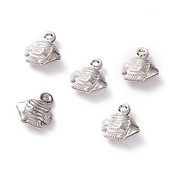 Платина Латунь прелести, рыба, платина, 9.5x8x3 мм, отверстие : 1 мм