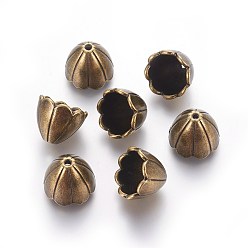 Античная Бронза Тибетском стиле сплав шарик крышки, без кадмия, без никеля и без свинца, античная бронза, 17x16 мм, отверстие : 2 мм