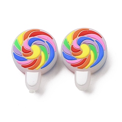 Разноцветный Силиконовые фокусные шарики, леденец, красочный, 30x22x10 мм, отверстие : 3 мм