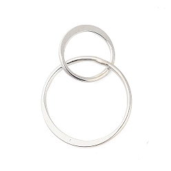 Серебро 925 стерлингов серебряные подвески, подвески с двойным кольцом, серебряные, 22 мм, отверстие : 7.2 мм
