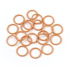 Orange Iron Jump Rings, Open Jump Rings, Orange, 18 Gauge, 10x1mm, Inner Diameter: 8mm