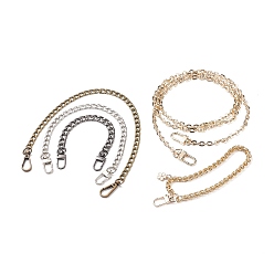 Mixed Color Purse Chains, Iron Chain Bag Handles, Alloy Swivel Clasp Bag Strap, Mixed Styles, Mixed Color, 21~112cm