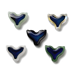 (52) Непрозрачная лаванда Стеклянные бусины, чувствительные к температуре бусины, меняющие цвет, русалка хвост, разноцветные, 12x15x5 мм, отверстие : 1.2 мм