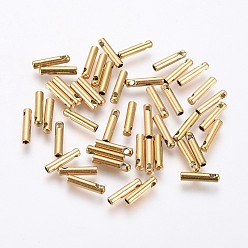 Golden Ion Plating(IP) 304 Stainless Steel Cord Ends, End Caps, Column, Golden, 7x1.6mm, Hole: 0.8mm, Inner Diameter: 1mm