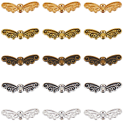 (52) Непрозрачная лаванда 100 шт 5 цвета бусины из сплава тибетского стиля, крыло бабочки, разноцветные, 22x7 мм, 20 шт / цвет