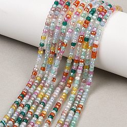 Разноцветный Бусы из циркония, граненые, рондель, красочный, 3.5x2.5 мм, отверстие : 0.6 мм, около 168 шт / нитка, 14.69~14.76'' (37.3~37.5 см)