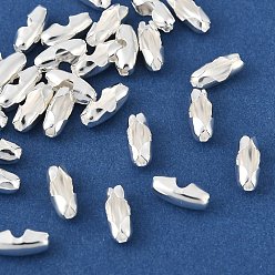 Серебро Латунные соединения шаровой цепи, без свинца, без кадмии и без никеля, серебряные, 9x4 мм, отверстие : 1.2 мм, внутренний диаметр: 2.5 мм