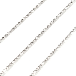 Нержавеющая Сталь Цвет 304 из нержавеющей стали скрученные цепи обуздать цепи, с катушкой, пайки, цвет нержавеющей стали, 2x5x1 мм, 25 м