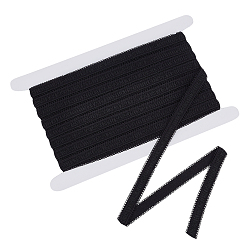 Черный 1 рулонные гофрированные ленты из поликоттона, тканевый ремешок для одежды и аксессуаров, чёрные, 1/2 дюйм (12 мм), около 10.00 ярдов (9.14 м) / рулон