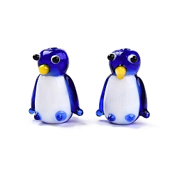 Средно-синий Бусины лэмпворк , прелести пингвина, светло-синий, 21.5~22x16~16.5x13~14 мм, отверстие : 1.4~1.6 мм
