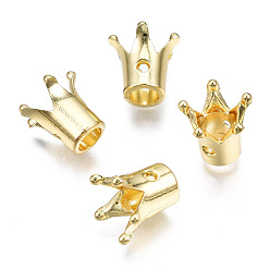 Light Gold Rack Plating Alloy Beads, Cadmium Free & Lead Free, Crown, Light Gold, 12x12.5x12mm, Hole: 1.5mm
