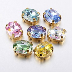 (52) Непрозрачная лаванда Шить на горный хрусталь, блестящий лазерный стиль, многожильных ссылки, имитация австрийский хрусталь, k 9 стеклянный страз, с настройками латуни, аксессуары для одежды, граненые, овальные, золотые