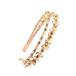 Золотистый Блестящие элегантные стеклянные резинки для волос, аксессуары для волос для девочек и женщин, золотые, 380 мм