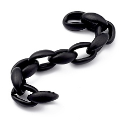 Black Handmade Spray Painted CCB Plastic Cable Chains, for Handbag Chain Making, Oval, Black, Links: 22.5x16.5x8.5mm, 39.37 inch(1m)/Stand