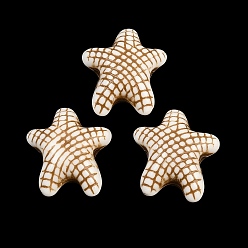 Морская звезда Бусины из непрозрачного акрила с морской тематикой, окрашенные аэрозольной краской., имитация оболочки, морская звезда, 17x19x10 мм, отверстие : 2 мм, Около 416 шт / 500 г