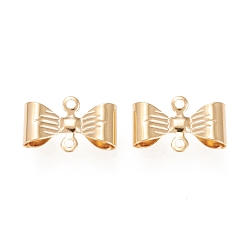 Золотой 304 соединительные звенья нержавеющие, бантом, золотые, 8x12x3 мм, отверстие : 1 мм