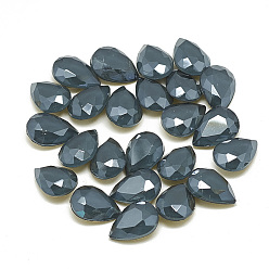 Черный Алмаз Сделай сам указал назад k 9 стеклянные кабошоны со стразами, случайный цвет с задней крышкой или необработанный (без покрытия), стиль мокко, граненые, слеза, черный алмаз, 10x7x4.5 мм