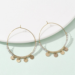 Лабрадорита 304 серьги-люстры из натурального лабрадорита из нержавеющей стали, ионное покрытие (ip), 52x43.5x2.5 мм, штифты : 0.8 мм