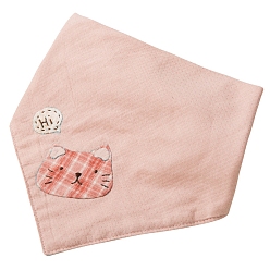 Cat Shape Embroidery DIY Baby Bib Kit, Including Markers, Cotton Thread, Cloth, Cat Shape, 210mm