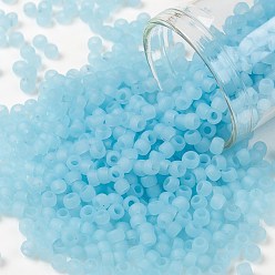 (143F) Ceylon Frost Aqua Тохо 8/0 круглые бусины, японский бисер, (143 f) цейлонский фрост-аква, 3 мм, отверстие : 1 мм, Около 222 шт / 10 г