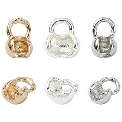 Платиновый & Золотой 30шт. 3 стили латунный конец шнура, Складывающиеся обжимные концы, платиной и золотом, 5.5~6x3.5~4.5 мм, отверстие : 1.4~2 мм, 10 шт / стиль