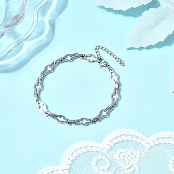 Нержавеющая Сталь Цвет 304 браслеты из полой цепной цепи из нержавеющей стали для женщин, цвет нержавеющей стали, 7-3/8 дюйм (18.7 см)