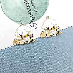 Черный Подвески из эмали и сплава, золотые, собака с шарфом-оберегом, чёрные, 28x27 мм