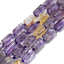 Ametrine Natural Ametrine Beads Strands, Nuggets, 11~13x7~8mm, Hole: 0.8mm, about 26~30pcs/strand, 16.54''(42cm)