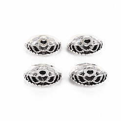 Antique Silver Tibetan Style Alloy Tube Bails, Loop Bails, Cadmium Free & Lead Free, Crown, Antique Silver, 9x11x11mm, Hole: 1.4mm, about 1050pcs/1000g