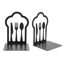 Black Stainless Steel Book Ends, for Heavy Books, Book Shelf Holder Home Decorative, Tableware, Black, 12x10.3x16.2cm