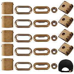 Античная Бронза 36комплекты железных бейсболок, пряжек, ремней и зажимов, пряжка для шляпы с ушком, регулируемые пряжки для лямок рюкзака, античная бронза, 21x19x5 мм