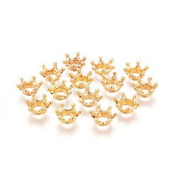 Golden Tibetan Style Alloy Bead Caps, Crown, Golden, 13x6mm, Hole: 6mm