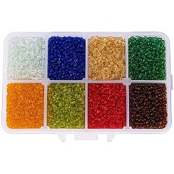 (52) Непрозрачная лаванда Смешанные 12/0 круглое стекло бисер, разноцветные, 2 мм, отверстия: 1 мм, около 12500 шт / коробка