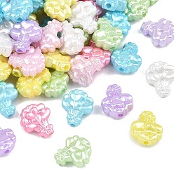 (52) Непрозрачная лаванда Непрозрачные АБС-пластиковые бусины, имитирующие жемчуг, букет сердца, разноцветные, 18.5x16x10 мм, отверстие : 2.5 мм, Около 467 шт / 500 г