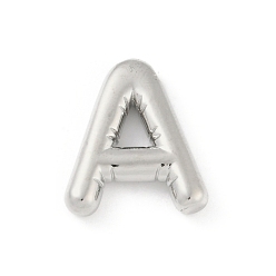 Letter A Gestellmessinganhänger, langlebig überzogen, Bleifrei und cadmium frei, Platin Farbe, Buchstabe a, 18x15x4 mm, Bohrung: 1.8 mm
