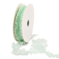 Светло-голубой 20 ярдов полиэстеровой плиссированной эластичной кружевной отделки, отделка оборками для изготовления банта, светло-голубой, 1-1/4 дюйм (33 мм)