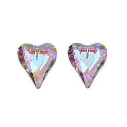 Lilac Electroplate Faceted Glass Pendants, Heart, Lilac, 17.5x14.5x5.5mm, Hole: 1.4mm