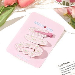 Pink 3шт. заколки для волос из кожи аллигатора, аксессуары для волос для женщин и девочек, розовые, Размер упаковки: 120x90 mm