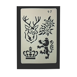 Deer Eco-Friendly PET Plastic Hollow Painting Silhouette Stencil, DIY Drawing Template Graffiti Stencils, Deer, 246x160mm