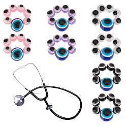 (52) Непрозрачная лаванда 8 шт 4 стили сглаз смола стетоскоп подвеска украшения, разноцветные, 20.7 мм, 2 шт / стиль