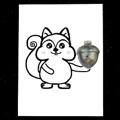 Лабрадорита Украшения из натурального лабрадорита в виде сосновых шишек, с бумажными карточками, фигурка для украшения дома, энергетический камень рейки для исцеления, 26x20 мм