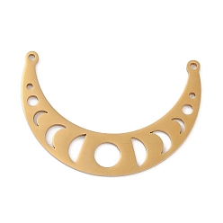 Золотой 304 подвески из нержавеющей стали, лазерная резка, подвески с фазами луны, золотые, 24x34x1 мм, отверстие : 1.2 мм