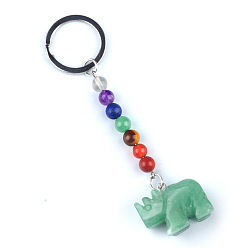 Зеленый Авантюрин Зеленый авантюрин брелок, с кварцевым резонатором, аметист, ляпис, авантюрин, красный агат, красная яшма, носорог, 10 см