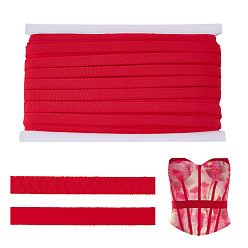 Красный Однотонные ажурные поликоттоновые ленты, аксессуары для одежды, красные, 3/8 дюйм (10 мм), около 21.87 ярдов (20 м) / пачка