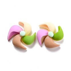 Colorful Opaque Resin Cabochons, for DIY Decoration, Windmill, Colorful, 20x20x8mm